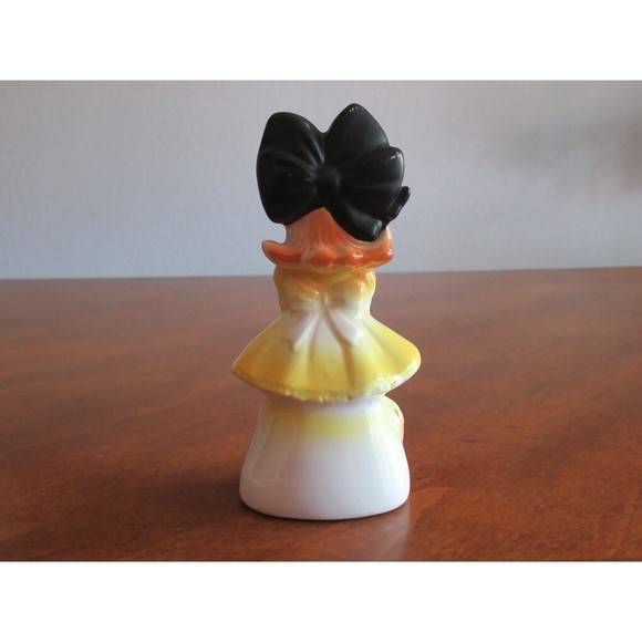 READ* Enesco Kitchen Prayer Girl Yellow Napkin Holder Salt Pepper Toothpick Vtg - Picture 5 of 12